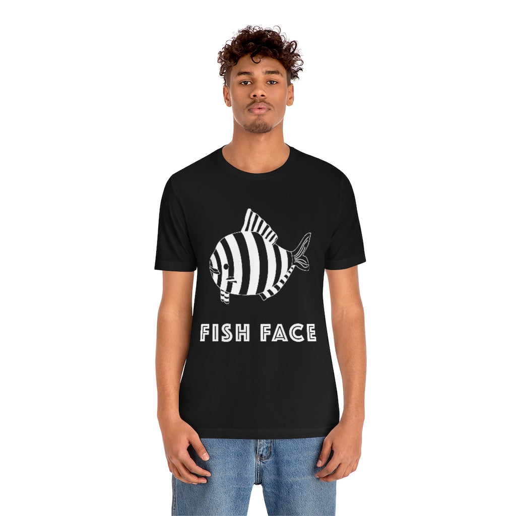 FISH FACE - Unisex Short Sleeve Tee - CHALK